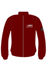 設計紅色企領直袖外套       訂製拉鏈繡花風褸外套    橡筋袖口設計     NPV    風褸設計公司     J1047